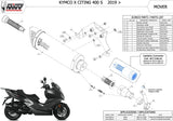 Système D'Échappement Non Catalysé Et Sans Homologation Acoustique Mover Acier Noir - Mivv Compatible Avec Kymco Xciting 400 I S (2019-2020)