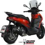 Système D'Échappement Catalytique Avec Homologation Acoustique Mover Acier Noir - Mivv Compatible Avec Piaggio Beverly 400 (2021-2024)