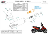 Système D'Échappement Catalytique Avec Homologation Acoustique Mover Acier Noir - Mivv Compatible Avec Piaggio Beverly 400 (2021-2024)