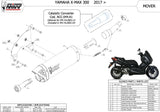 Système D'Échappement Non Catalysé Et Sans Homologation Acoustique Mover Acier Noir - Mivv Compatible Avec Yamaha X-Max 300 (2017-2020)