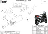 Système D'Échappement Catalytique Avec Homologation Acoustique Mover Acier Noir - Mivv Compatible Avec Yamaha X-Max 125 (2017-2020)