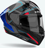 Casque Intégral Pour Moto Airoh Matryx - Mxrk18 Composite Carbon Bleu Rouge Gloss Rocket Taille L