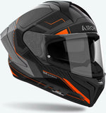 Casque Intégral Pour Moto Airoh Matryx - Mxrk32 Composite Carbon Orange Mat Rocket Taille M