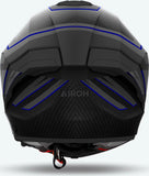 Casque Intégral Pour Moto Airoh Matryx - Mxse18 Composite Carbon Bleu Mat Sentinel Taille M