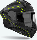 Casque Intégral Pour Moto Airoh Matryx - Mxse31 Composite Carbon Jaune Mat Sentinel Taille M
