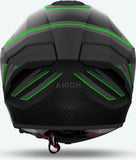 Casque Intégral Pour Moto Airoh Matryx - Mxse33 Composite Carbon Vert Mat Sentinel Taille M