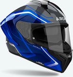 Casque Intégral Pour Moto Airoh Matryx - Mxw18 Composite Carbon Bleu Gloss Wide Taille S