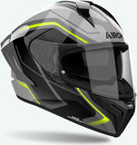 Casque Intégral Pour Moto Airoh Matryx - Mxw31 Composite Carbon Jaune Gloss Wide Taille Xxl