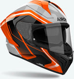 Casque Intégral Pour Moto Airoh Matryx - Mxw32 Composite Carbon Orange Gloss Wide Taille Xs