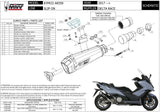 Système D'Échappement Catalytique Avec Homologation Acoustique Delta Race Acier Carbon - Mivv Compatible Avec Kymco Ak 550 (2017-2020)