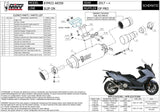 Système D'Échappement Catalytique Avec Homologation Acoustique Gppro Acier Noir - Mivv Compatible Avec Kymco Ak 550 (2017-2020)