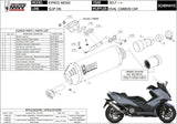 Système D'Échappement Catalytique Avec Homologation Acoustique Oval Acier Noir Carbon - Mivv Compatible Avec Kymco Ak 550 (2017-2020)