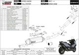 Système D'Échappement Complet Avec Catalyseur Et Homologation Acoustique Speed Edge Acier Noir Carbon - Mivv Compatible Avec Kymco Ak 550 (2017-2020)
