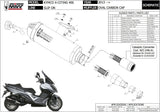 Non-Catalytic Exhaust Tip With Sound Certification Oval Steel Black Carbon - Mivv Compatible With Kymco Xciting 400 (2013-2018)