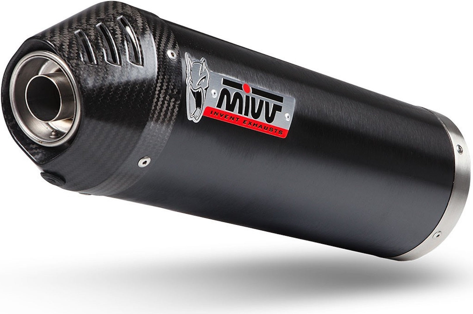 Complete Catalytic Exhaust System With Sound Certification Oval Steel Black Carbon - Mivv Compatible With Kymco Ak 550 (2017-2020)