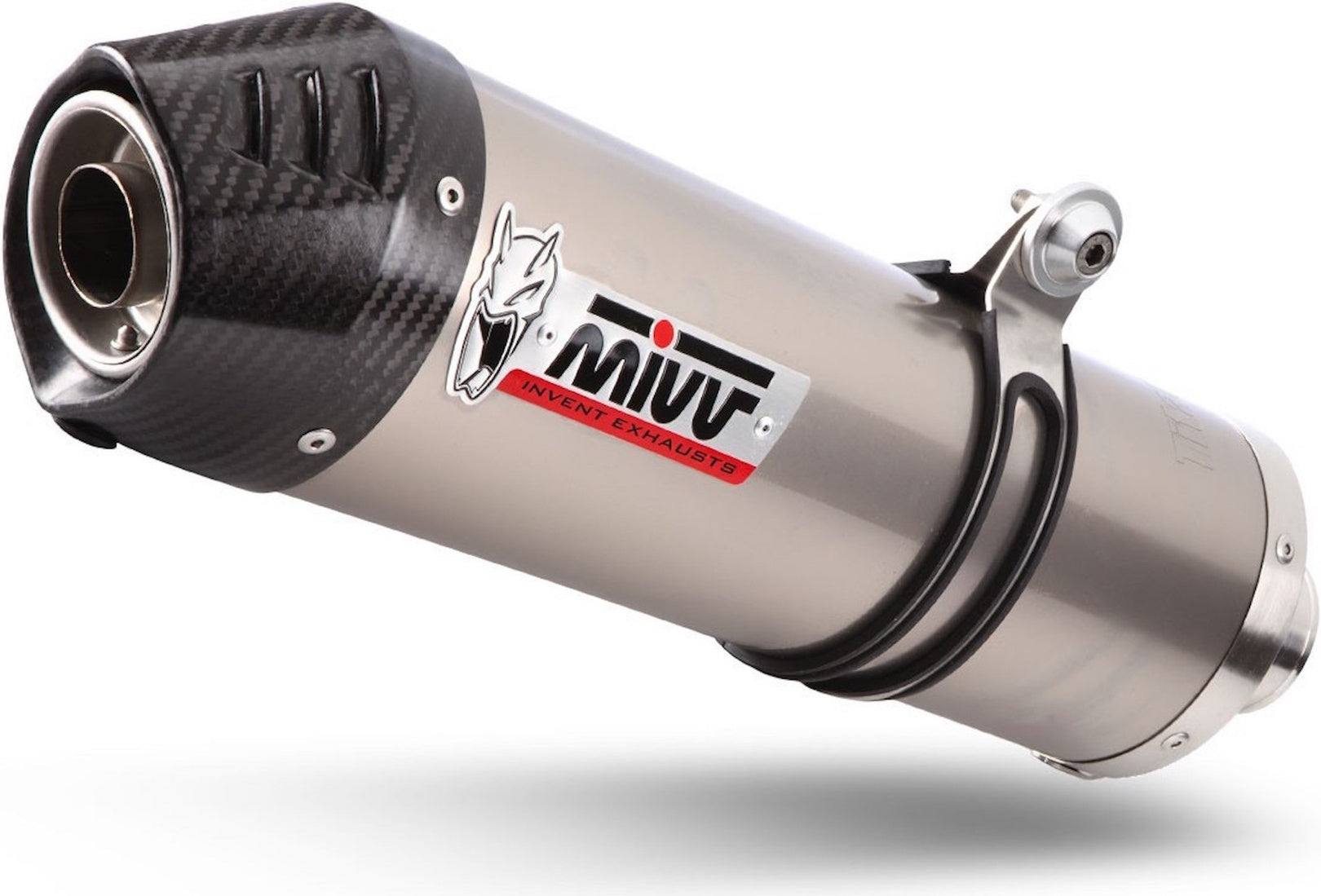 Catalytic Exhaust Tip With Sound Certification Oval Titanium Carbon - Mivv Compatible With Bmw K 1200 R (2005-2008)