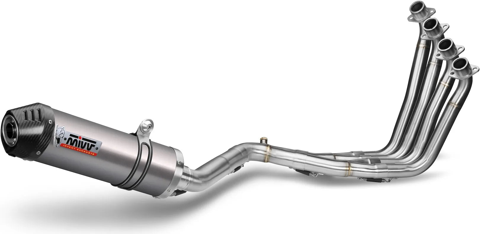Système D'Échappement Complet Avec Catalyseur Et Homologation Acoustique Oval Titanium Carbon - Mivv Compatible Avec Kawasaki Z 650 (2017-2023)