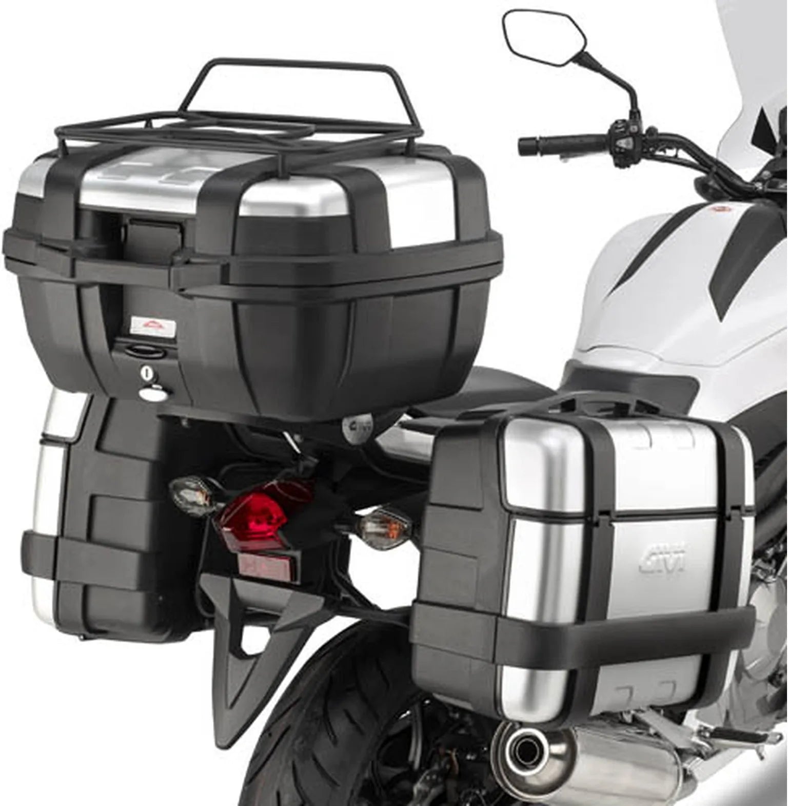 Valises Laterales Monokey Trekker Noir 66 Lt Trekker Aluminium - Givi Compatible Avec Honda Nc 750 X - Dct (2014-2015)
