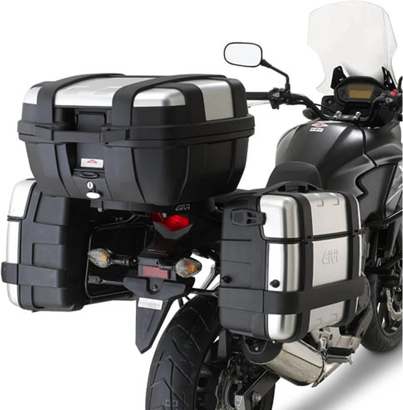 Valises Laterales Monokey Trekker Noir 92 Lt Trekker Aluminium - Givi Compatible Avec Honda Cb 500 X (2017-2018)