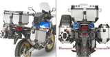 Trekker Outback Evo Smart Aluminium Black Top Case + Side Cases - 138 Lt Trekker Outback Evo Smart Aluminium - Givi Compatible With Honda Crf 1000 L Africa Twin Adventure Sports (2018-2019)