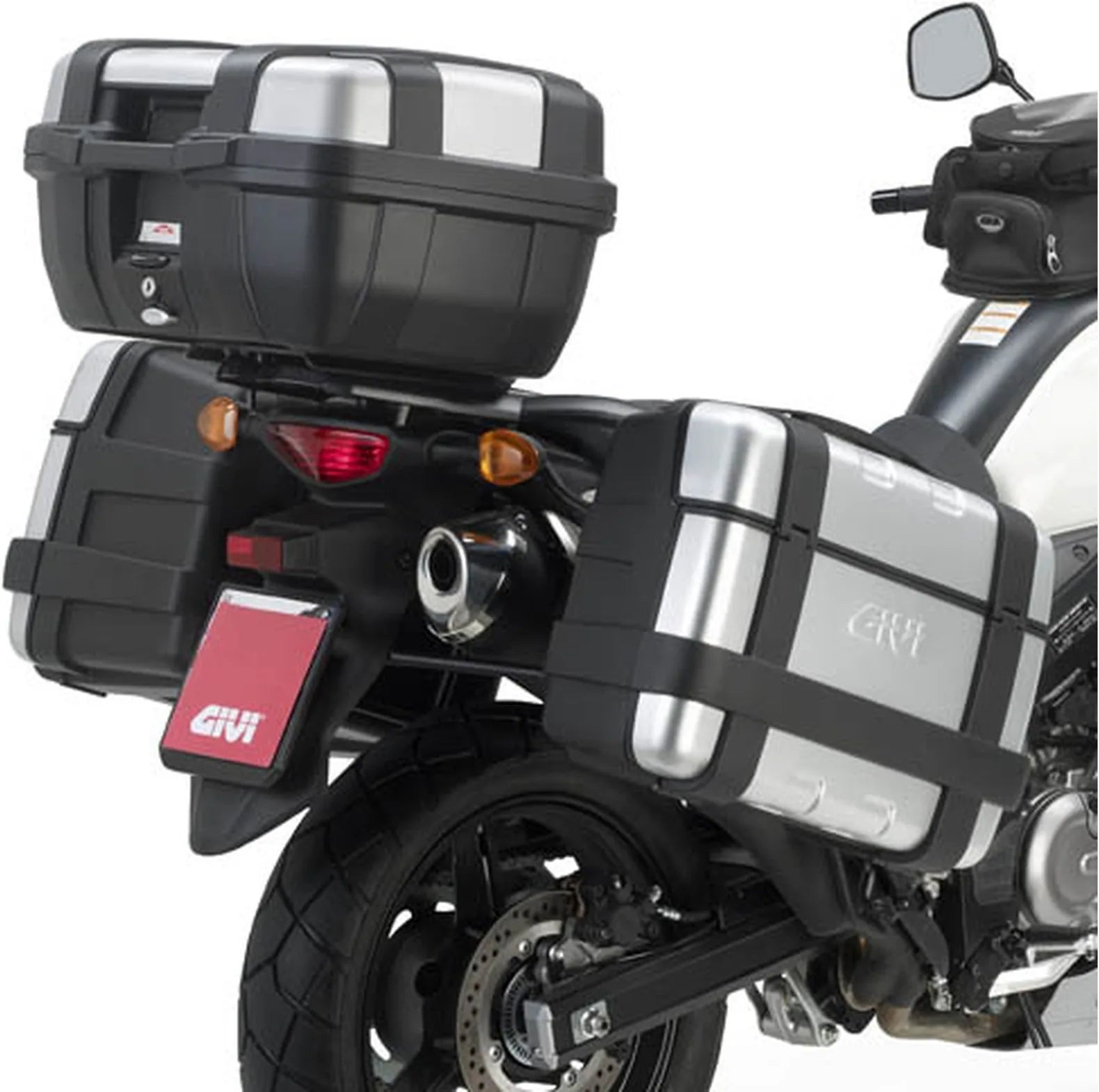 Sacoches Cavalières Monokey Canyon Noir 50 Lt Canyon Nylon - Givi Compatible Avec Suzuki Dl 650 V-Strom L2 L3 L4 L5 L6 (2011-2016)