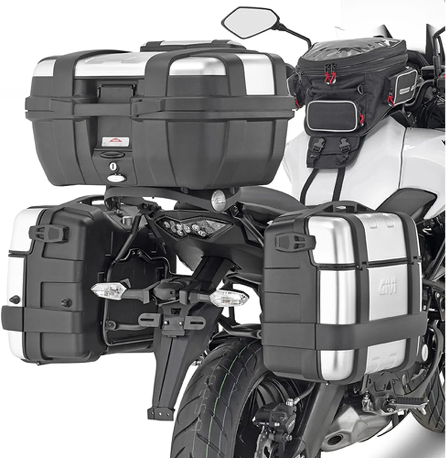 Valises Laterales Monokey Trekker Dolomiti Aluminium 72 Lt Trekker Dolomiti Aluminium - Givi Compatible Avec Kawasaki Versys 650 (2022-2024)