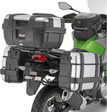 Monokey Trekker Dolomiti Black Aluminium Side Cases - 72 Lt Trekker Dolomiti Aluminium - Givi Compatible With Kawasaki Versys X 300 (2017-2024)