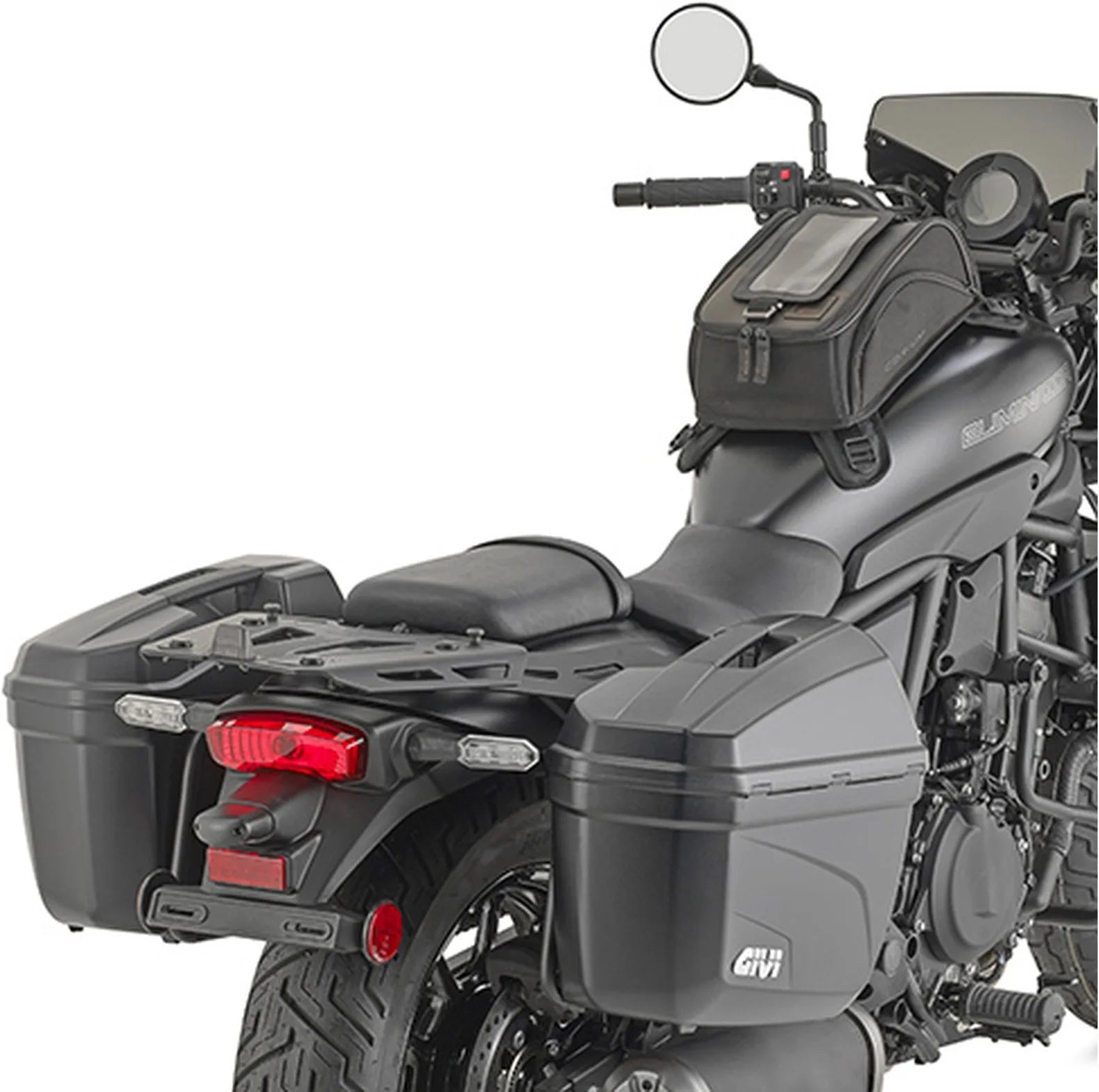 Valises Laterales Monokey Trekker Dolomiti Aluminium Noir 72 Lt Trekker Dolomiti Aluminium - Givi Compatible Avec Kawasaki Eliminator 500 (2024)