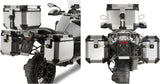 Monokey Cam-Side Trekker Outback Evo Smart Black Aluminium Side Cases + Locks - 88 Lt Trekker Outback Evo Smart Aluminium - Givi Compatible With Bmw R 1200 Gs Adventure (2014-2018)