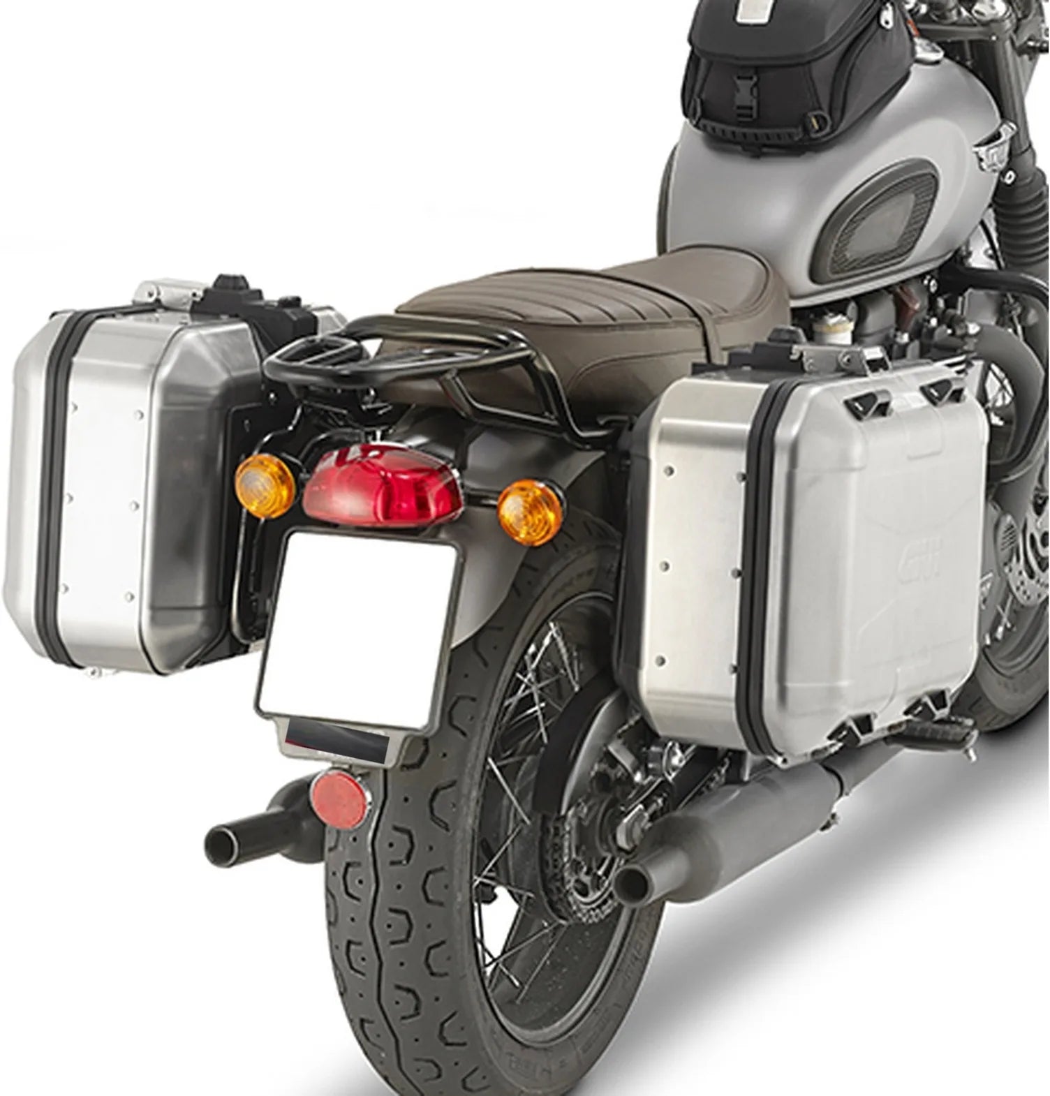 Top Case + Valises Laterales Noir 84 Lt Technopolymères - Givi Compatible Avec Triumph Bonneville T100 (2017-2022)