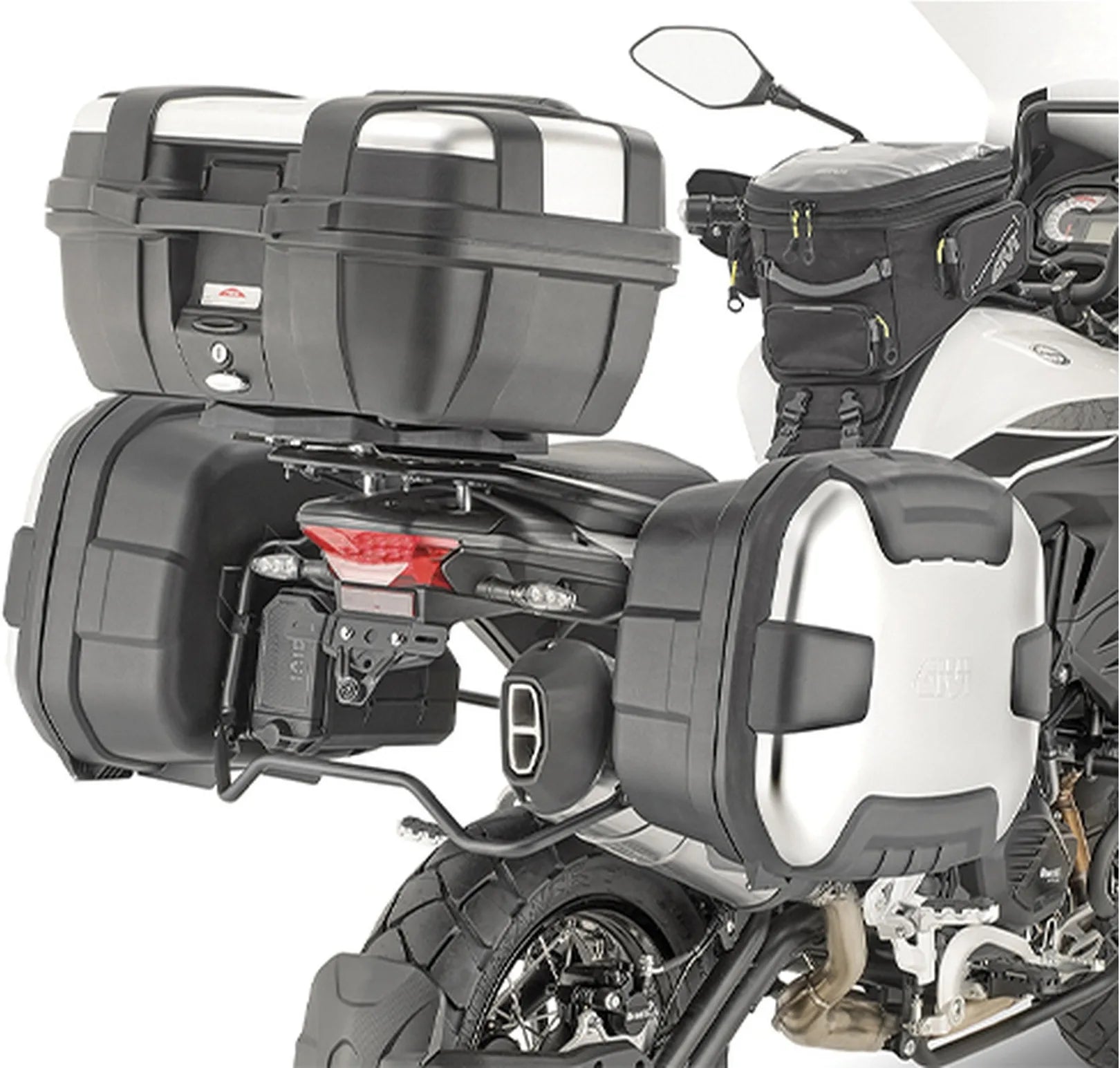 Valises Laterales Monokey Trekker Lite Noir 70 Lt Trekker Lite Technopolymères - Givi Compatible Avec Benelli Trk 502 (2017-2020)