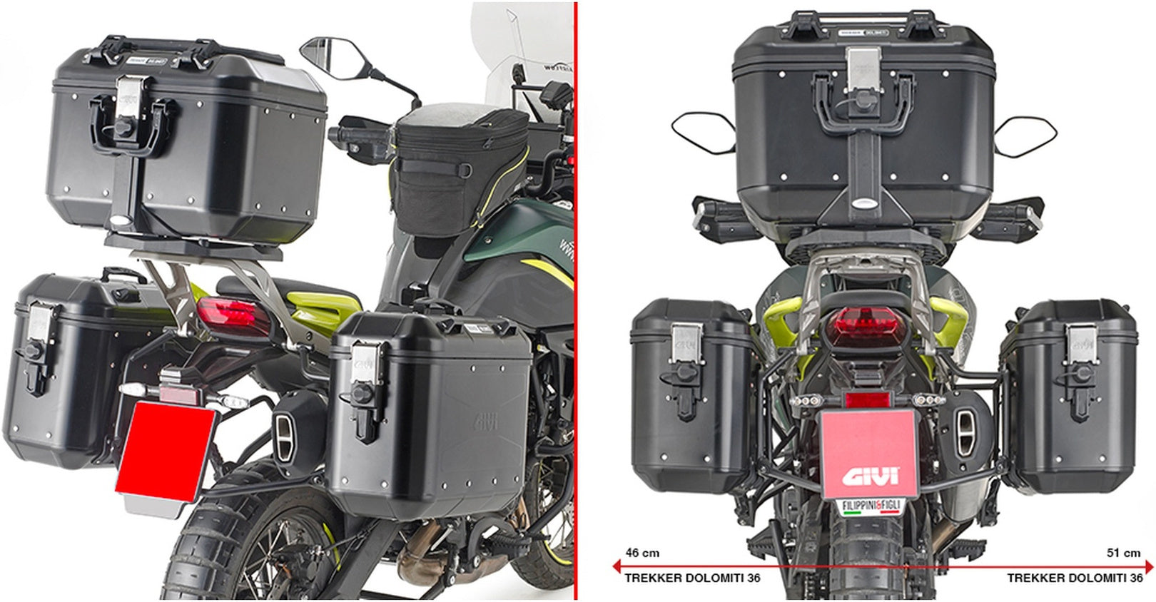 Trekker Top Case + Side Cases - 99 Lt Trekker Aluminium - Givi Compatible With Benelli Trk 702 X (2023-2024)