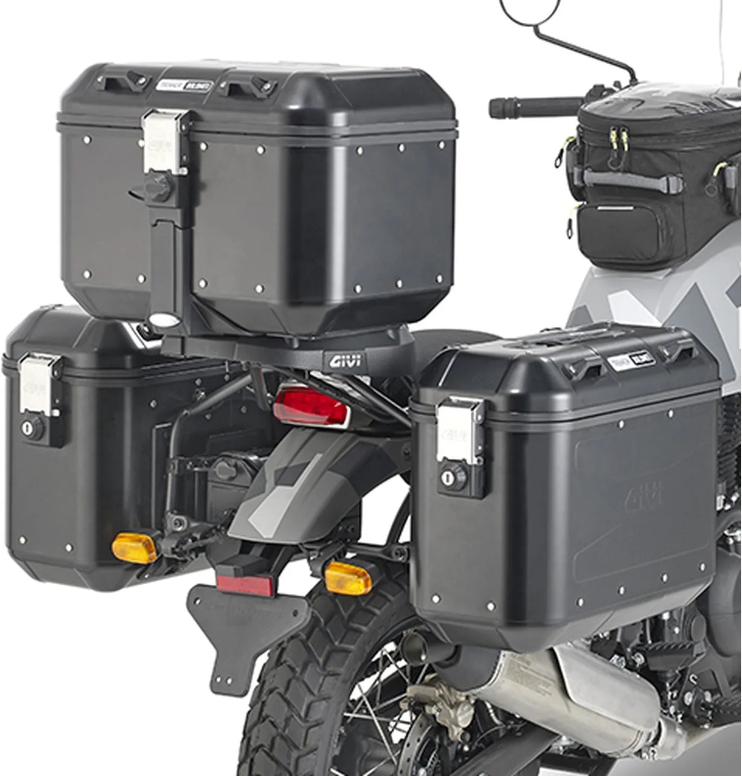 Valises Laterales Monokey Trekker Lite Noir 70 Lt Trekker Lite Technopolymères - Givi Compatible Avec Royal Enfield Himalayan (2018-2020)