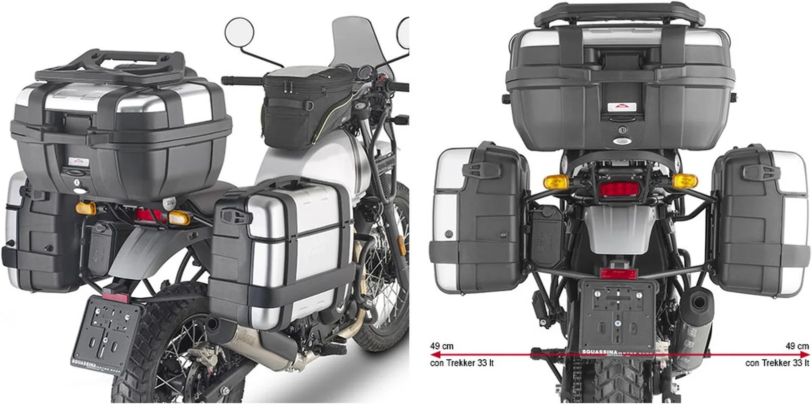 Valises Laterales Monokey Trekker Dolomiti Aluminium 60 Lt Trekker Dolomiti Aluminium - Givi Compatible Avec Royal Enfield Himalayan (2021-2023)
