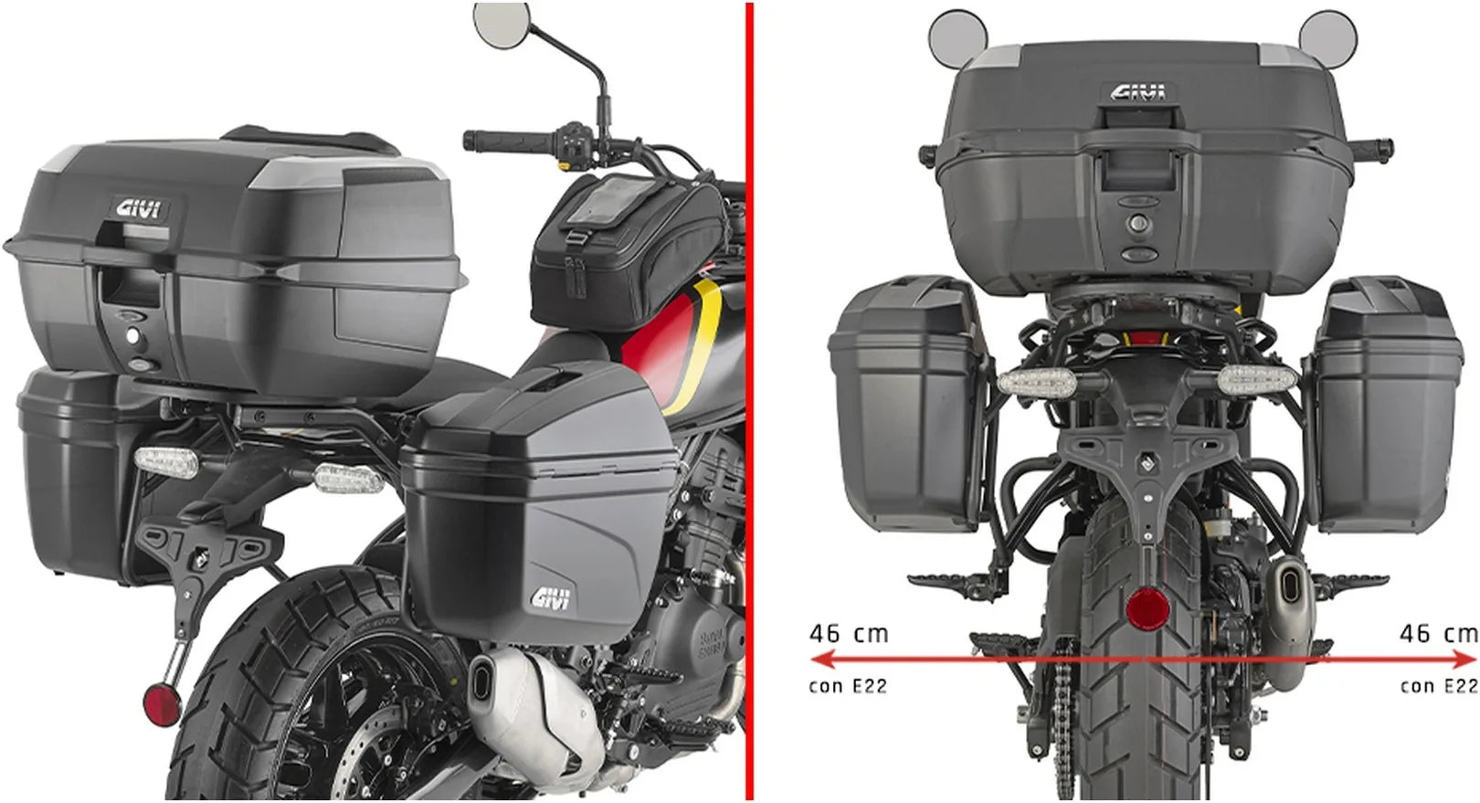 Valises Laterales Monokey Trekker Dolomiti Aluminium Noir 60 Lt Trekker Dolomiti Aluminium - Givi Compatible Avec Royal Enfield Guerrilla 450 (2024)