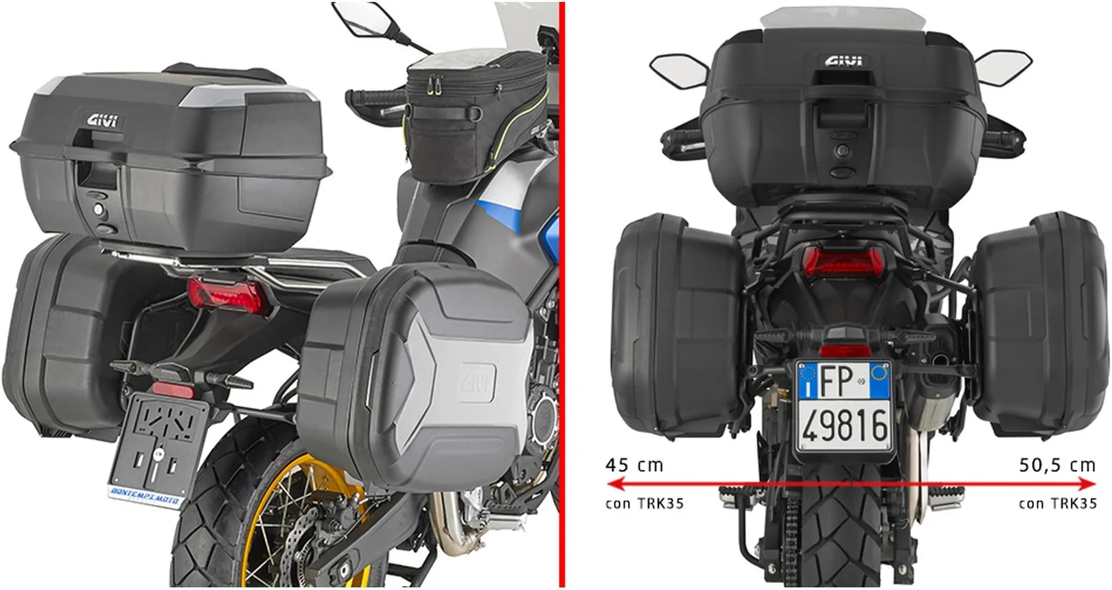 Valises Laterales Monokey Noir 44 Lt Technopolymères - Givi Compatible Avec Voge Valico 525 Dsx (2024)