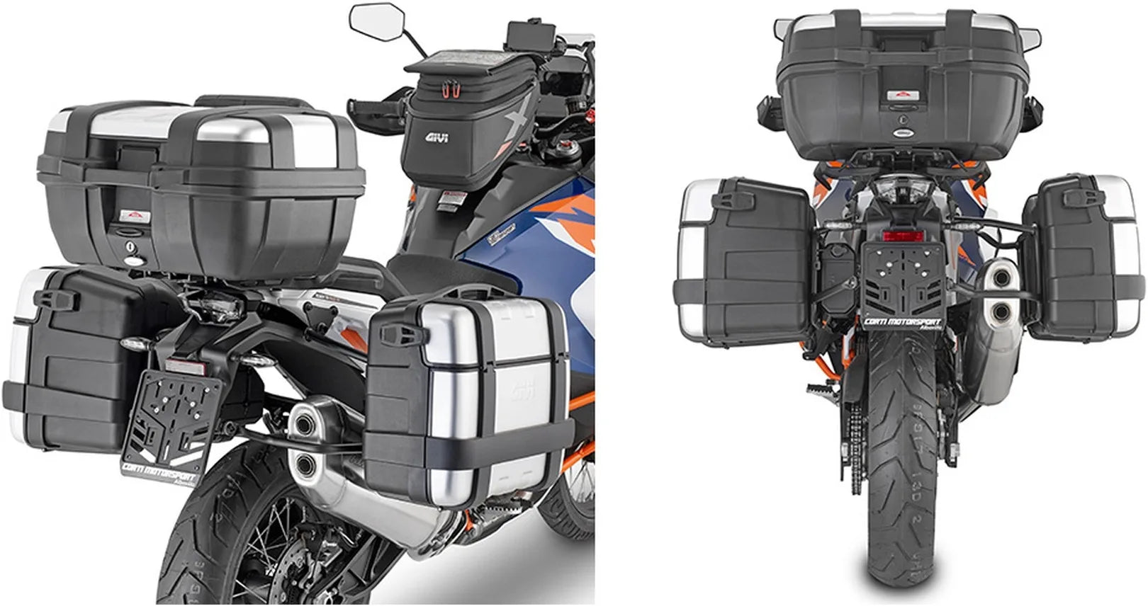 Valises Laterales Monokey Trekker Noir 66 Lt Trekker Aluminium - Givi Compatible Avec Ktm 1290 Super Adventure S (2021-2024)