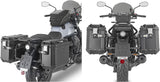 Monokey Cam-Side Trekker Outback Evo Smart Black Aluminium Side Cases + Locks - 96 Lt Trekker Outback Evo Smart Aluminium - Givi Compatible With Moto Guzzi V7 850 Stone (2021-2024)