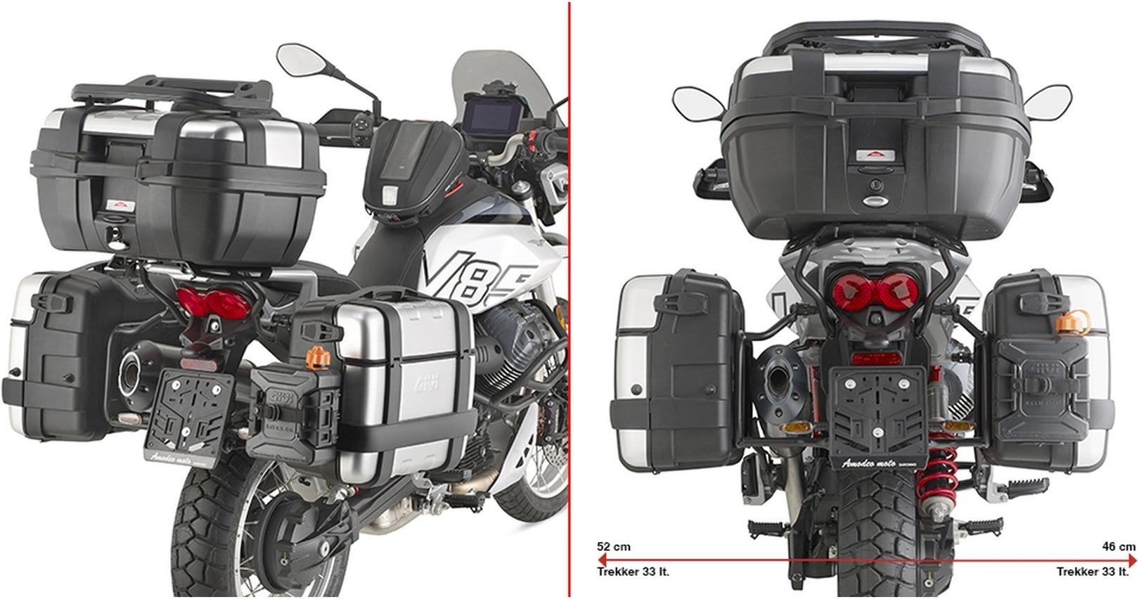 Sacoches Cavalières Monokey Canyon Noir 70 Lt Canyon Nylon - Givi Compatible Avec Moto Guzzi V85 Tt (2024)