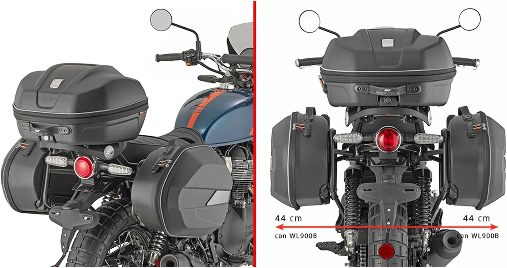 Valises Laterales Monokey Trekker Alaska Aluminium Noir 72 Lt Trekker Alaska Aluminium - Givi Compatible Avec Royal Enfield Bear 650 (2025)