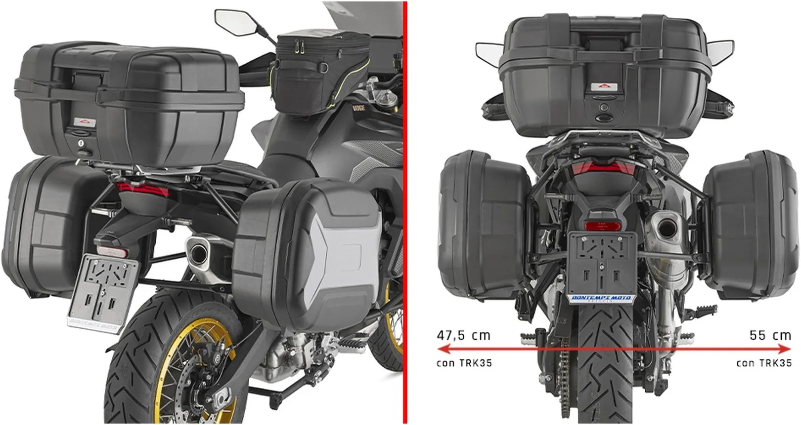 Sacoches Cavalières Monokey Canyon Noir 50 Lt Canyon Nylon - Givi Compatible Avec Voge Valico 900 Dsx (2024)