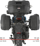 Monokey Trekker Dolomiti Black Aluminium Side Cases - 60 Lt Trekker Dolomiti Aluminium - Givi Compatible With Qj Motor Srt 600 Sx (2024)
