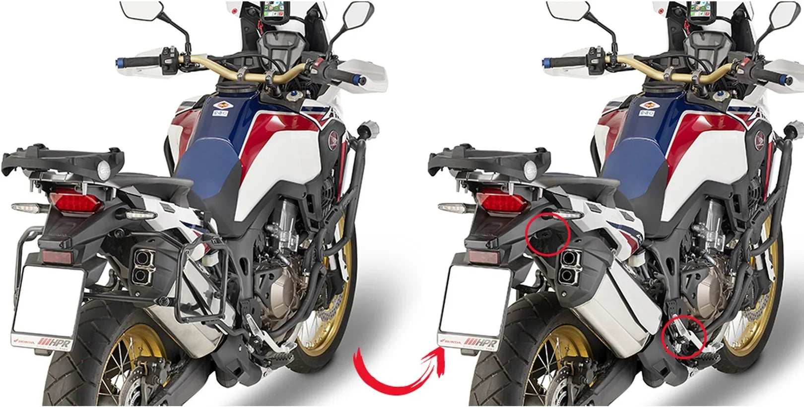 Valises Laterales Monokey Trekker 66 Lt Trekker Aluminium - Givi Compatible Avec Honda Crf 1000 L Africa Twin (2016-2017)