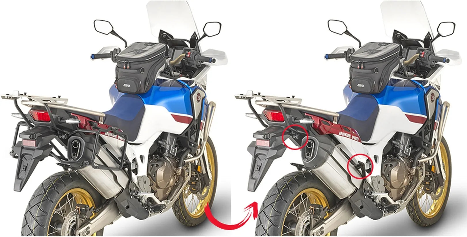 Valises Laterales Monokey Trekker Noir 66 Lt Trekker Aluminium - Givi Compatible Avec Honda Crf 1000 L Africa Twin Adventure Sports (2018-2019)