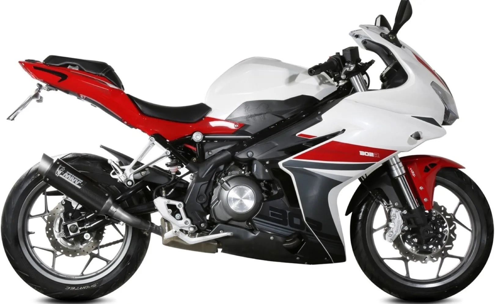 Système D'Échappement Homologué Au Niveau Sonore Gppro Carbon - Mivv Compatible Avec Benelli Bn 302 R (2017-2020)