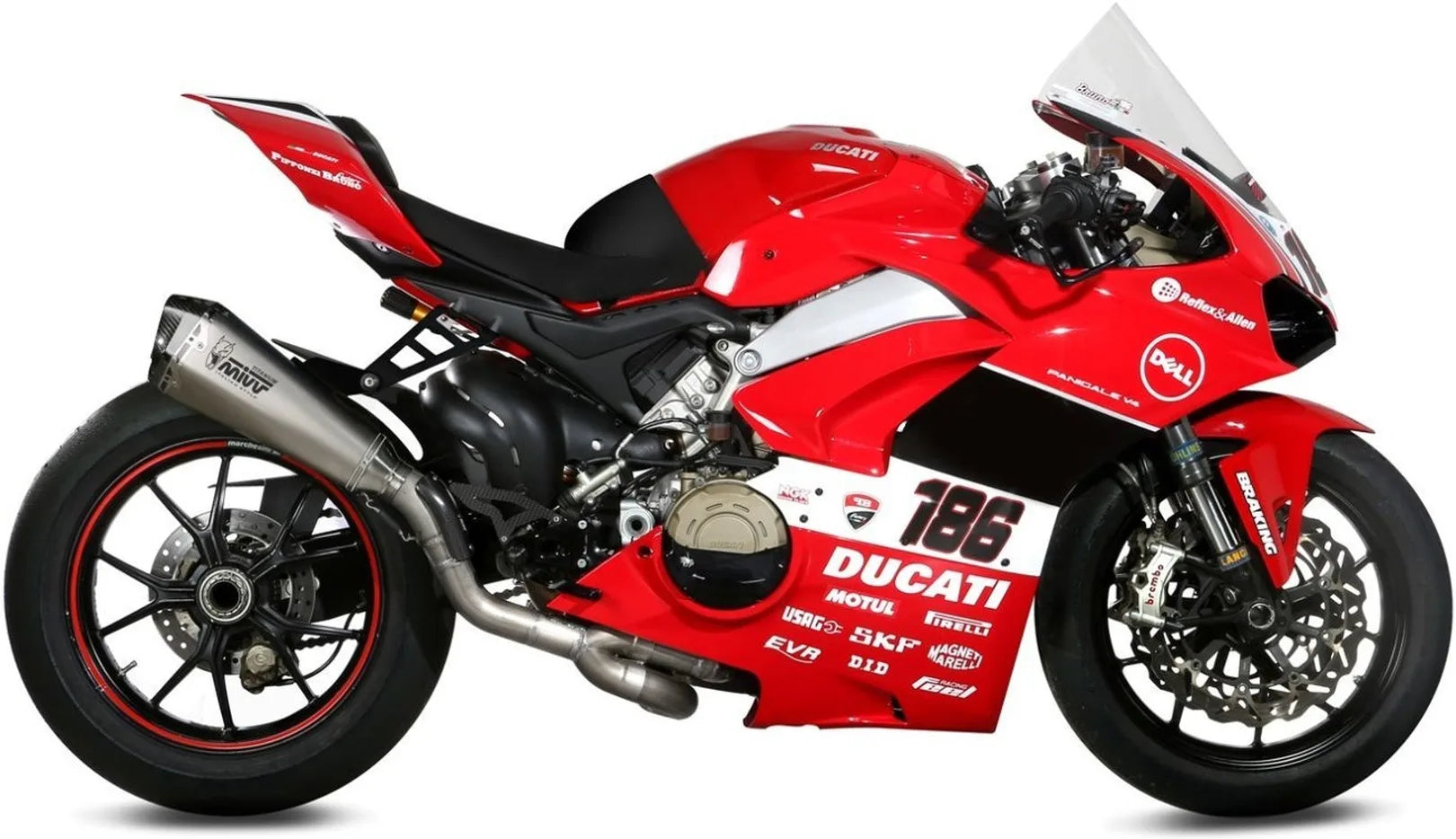 Système D'Échappement Complet Non Catalysé Et Sans Homologation Acoustique Delta Race Full Titanium Carbon - Mivv Compatible Avec Ducati Panigale V4 (2018-2022)
