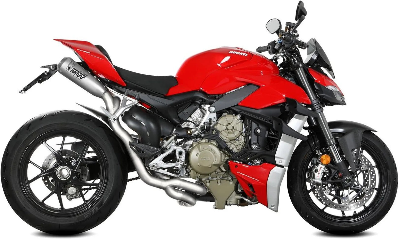 Système D'Échappement Complet Non Catalysé Et Sans Homologation Acoustique X-M1 Titanium - Mivv Compatible Avec Ducati Streetfighter V4 (2020-2022)