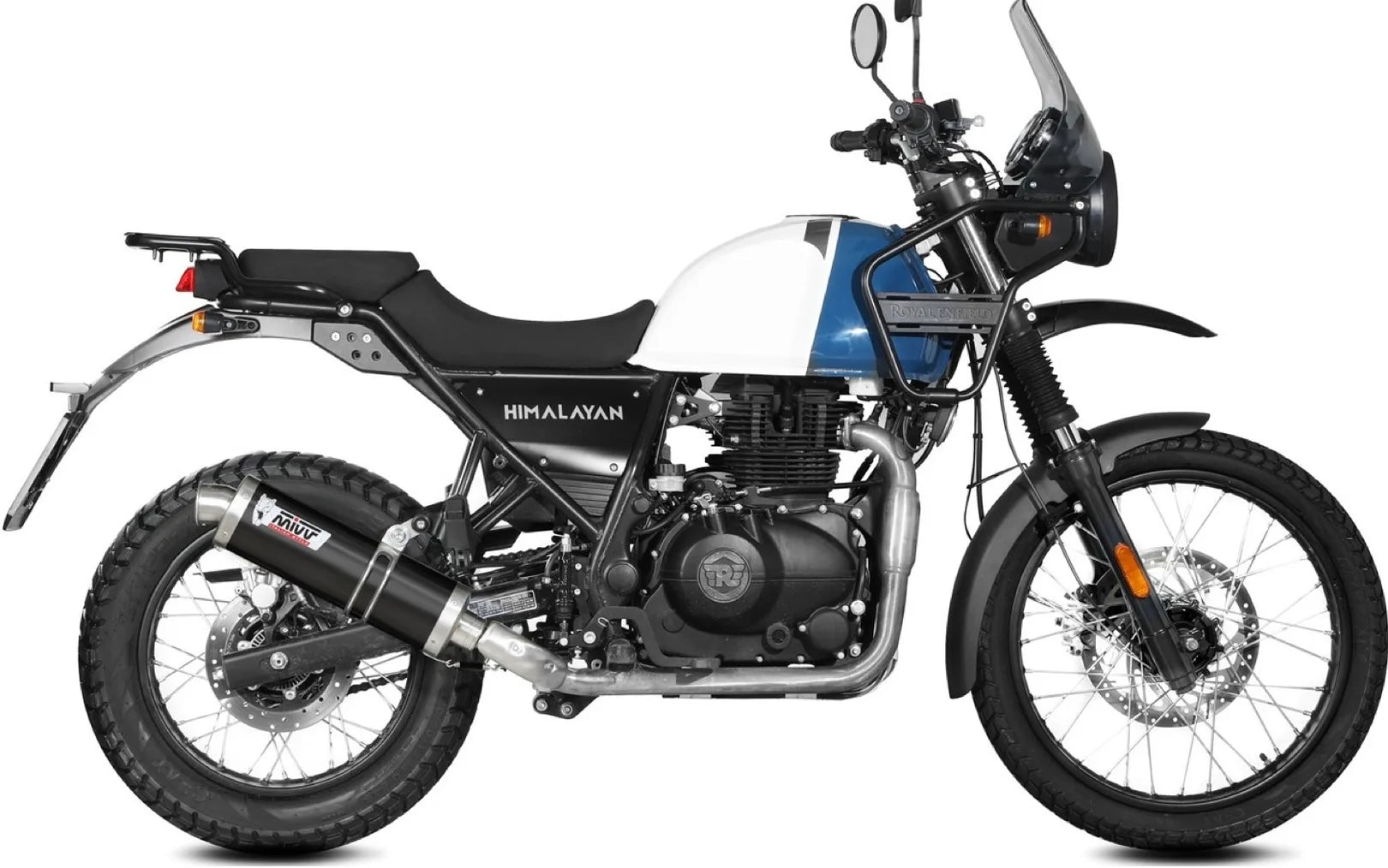 Système D'Échappement Catalytique Avec Homologation Acoustique Oval Acier Noir - Mivv Compatible Avec Royal Enfield Himalayan (2021-2023)