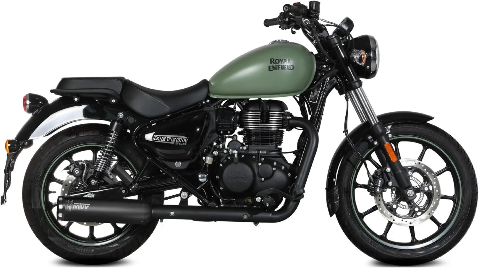 Système D'Échappement Homologué Au Niveau Sonore Hr-1 Acier Noir - Mivv Compatible Avec Royal Enfield Meteor 350 (2021-2024)