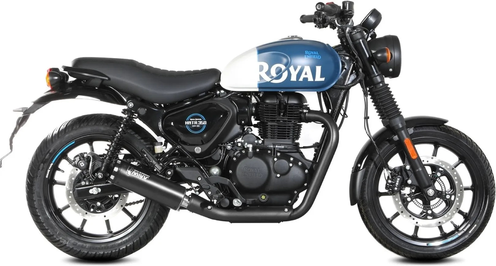 Système D'Échappement Homologué Au Niveau Sonore Hr-1 Acier Noir - Mivv Compatible Avec Royal Enfield Hntr 350 (2022-2024)